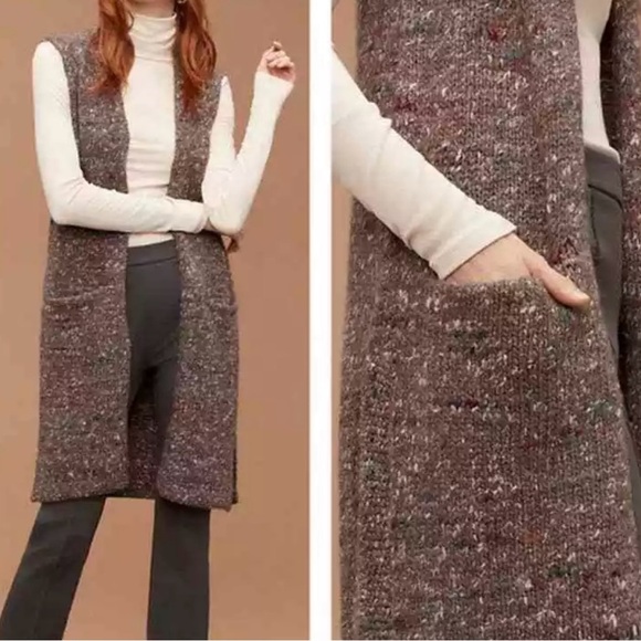 Aritzia Wilfred Dunkirk Wool Alpaca Blend Sweater Tan Brown Vest Size Small - Picture 1 of 10